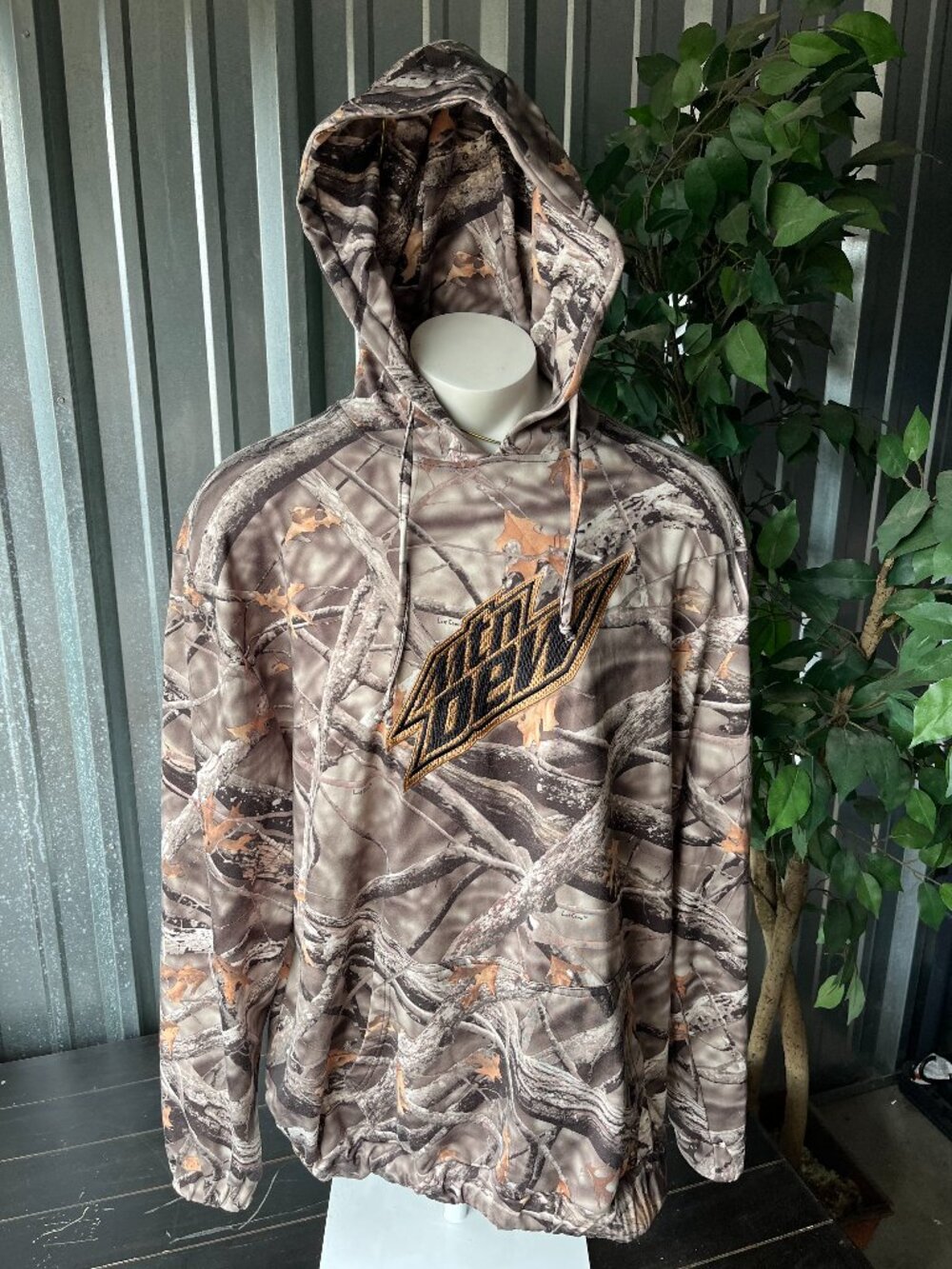 Mountain Dew Camo Hoodie - Men's Size 2XL - Front Pouch - 100% Polyester